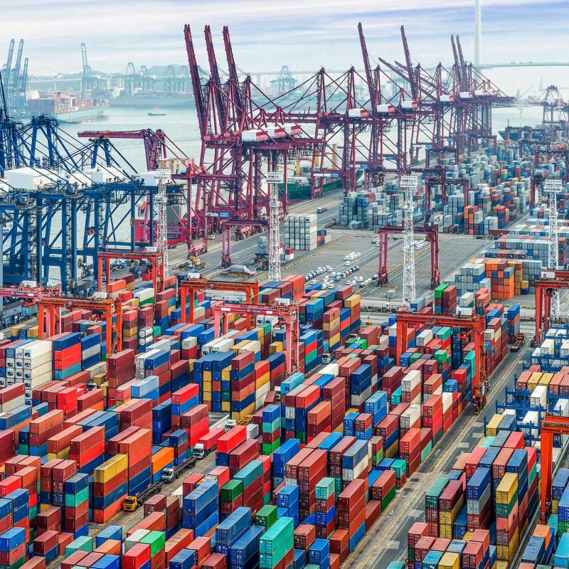 China harbor export containers